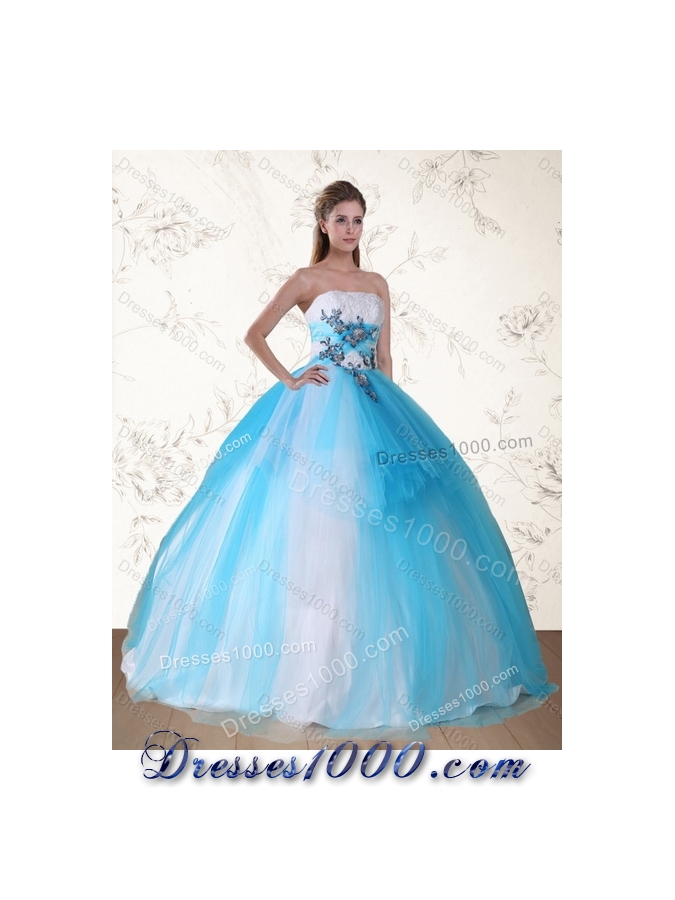 Pretty Multi Color Quinceanera Dress with Appliques and Beading