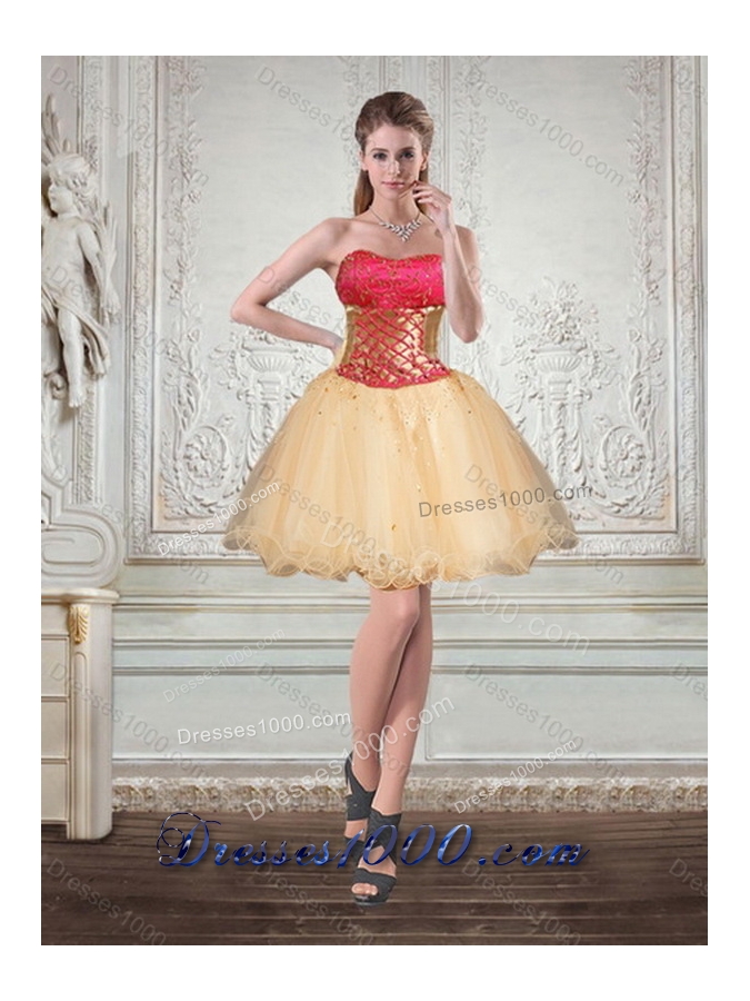 New Style Strapless Multi Color Quinceanera Dress with Beading and Embroidery