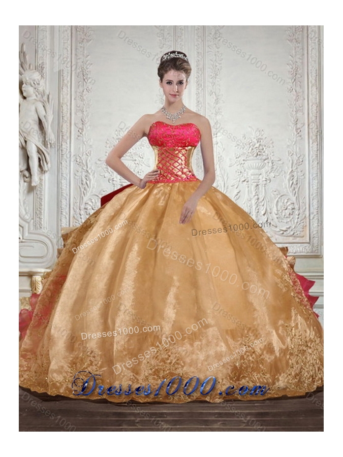 New Style Strapless Multi Color Quinceanera Dress with Beading and Embroidery
