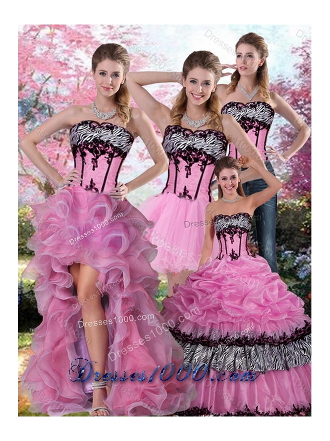 New Style Zebra Printed Multi Color Quinceanera Dress with Pick Ups and Appliques