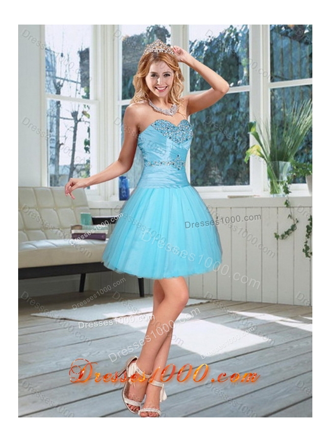 2015 Discount Sweetheart Beaded Sweet Sixteen Dress in Baby Blue