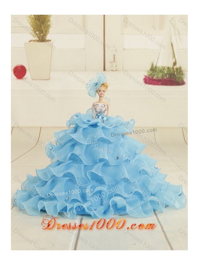 2015 Pretty Appliques and Ruffles Sweet Sixteen Dresses in Multi Color