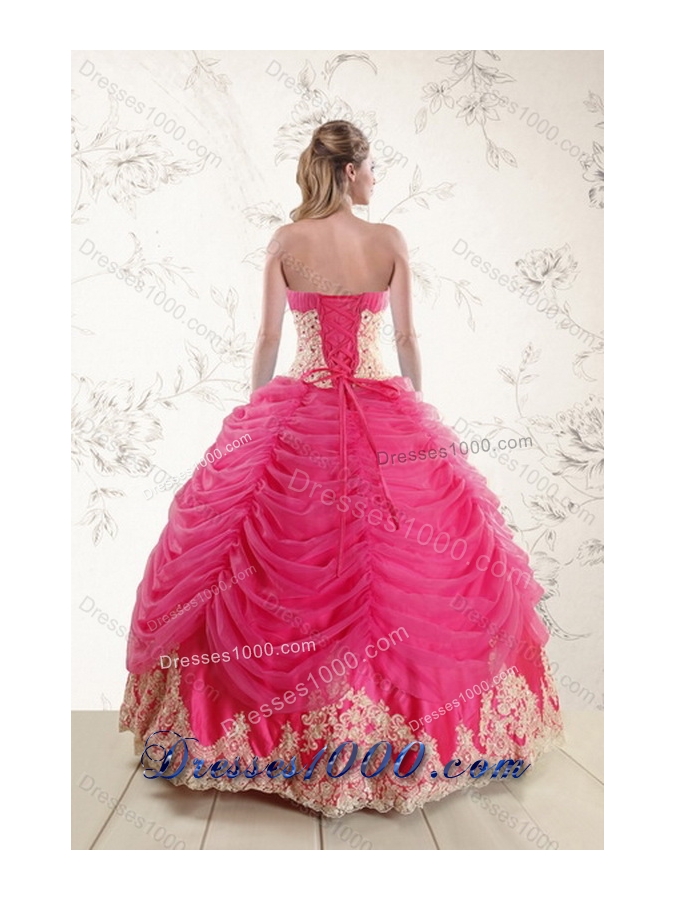 2015 Unique and Detachable Modest Beading and Lace Quinceanera Dresses in Hot Pink