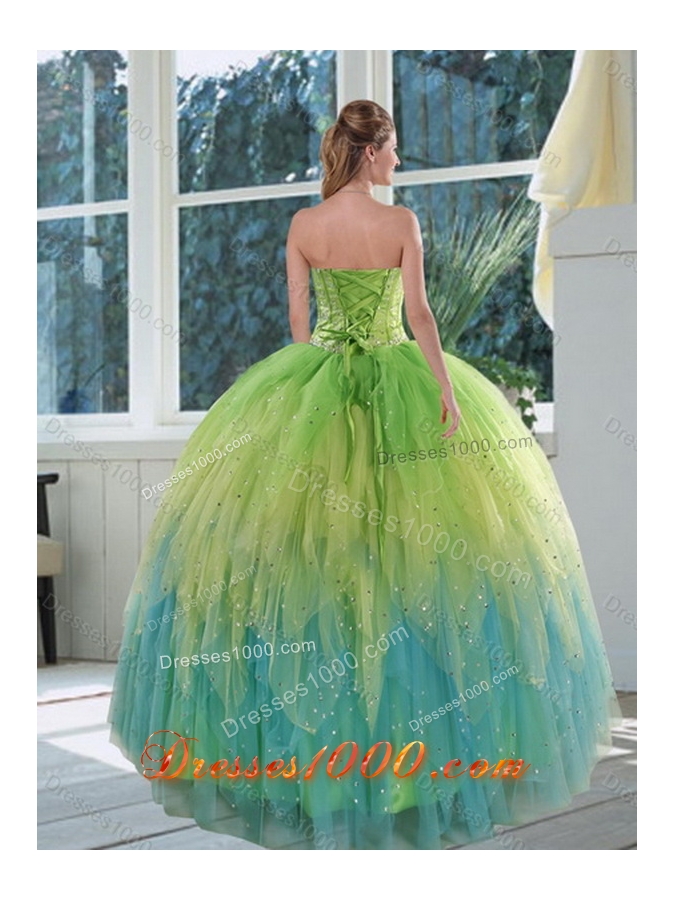 The Most Popular 2015 Appliques and Ruffles Sweet 16 Dress