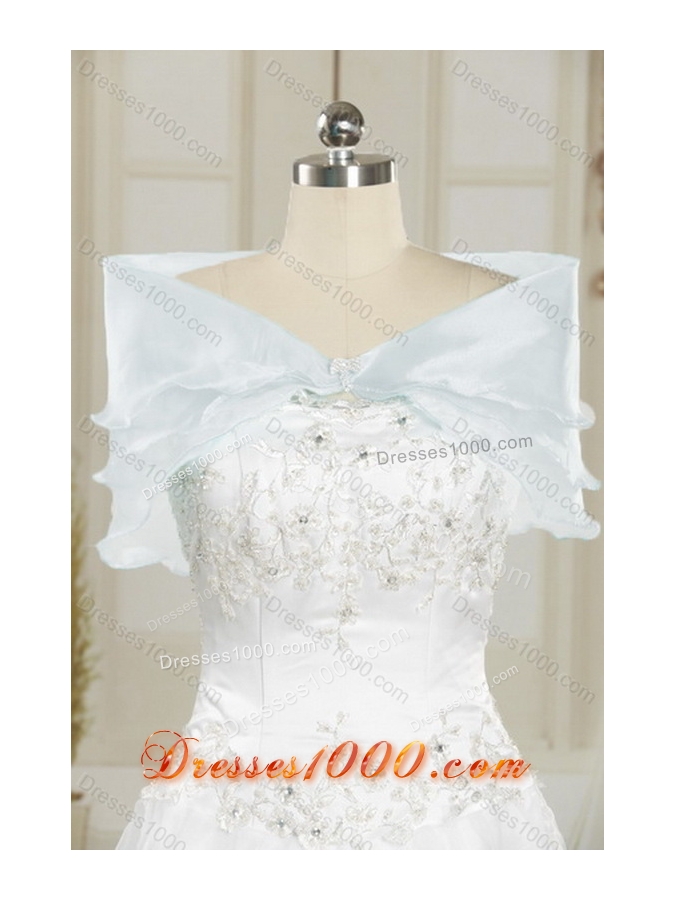 2015 Strapless Floor Length Appliques Quince Dresses