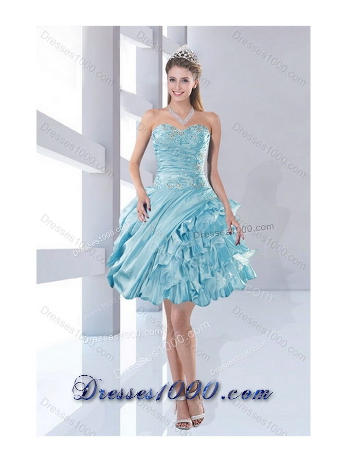 2015 Sweetheart Ball Gown Quinceanera Dresses with Beading and Ruffled Layers
