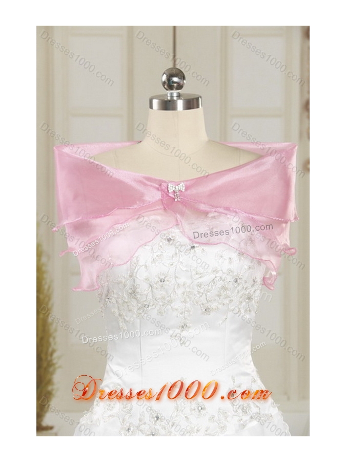 2015 Unique and Detachable Top Seller Watermelon Red Quince Dresses with Appliques and Ruffles