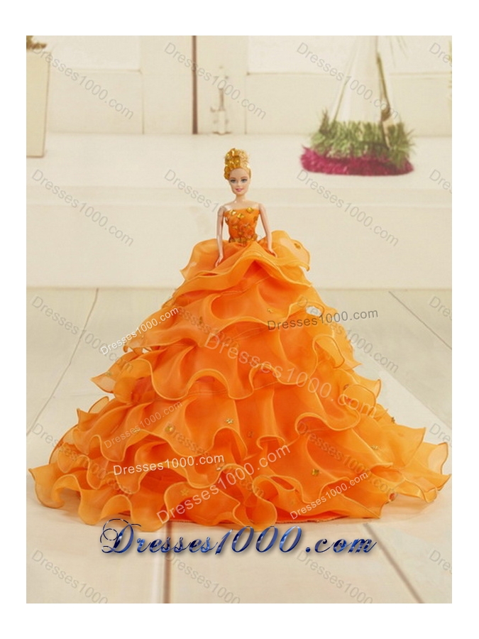 Beaded and Ruffled Sweetheart Quinceanera Dress in Yellow