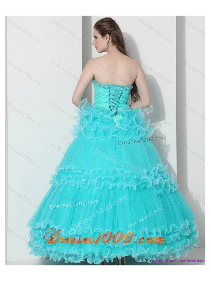 Perfect Sweetheart Quinceanera Dresses with Ruffled Layers and Beading