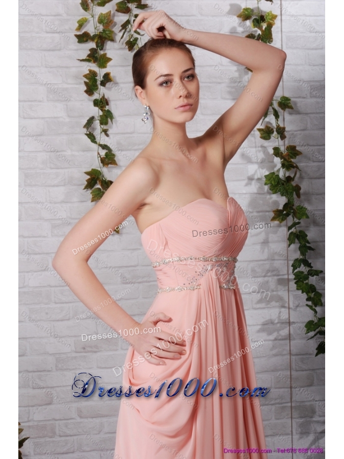 2015 Cheap Brush Train Sweetheart Prom Dress in Peach