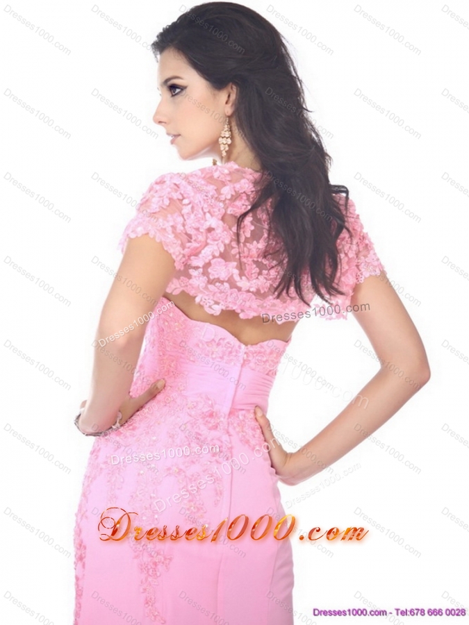 Cute Beading Sweetheart Ruching Prom Dresses in Baby Pink