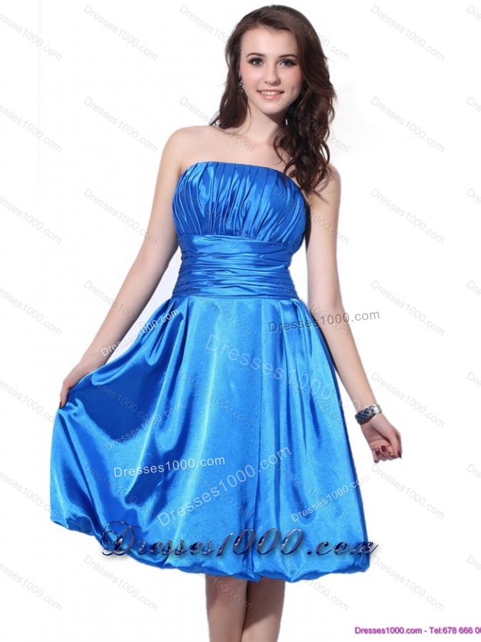 Popular Strapless 2015 Short Prom Dresses with Ruching