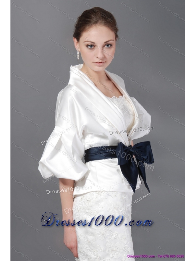 2015 Lovely Strapless White Prom Dress with Lace and Belt