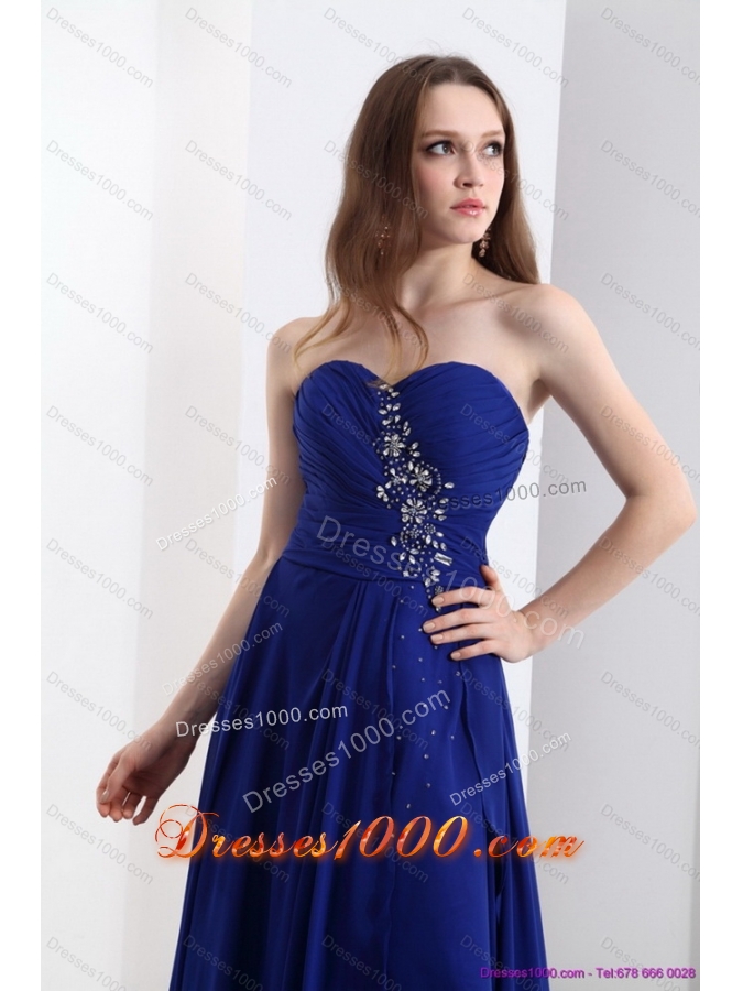 2015 Sweetheart Prom Dress with Beading and Brush Train