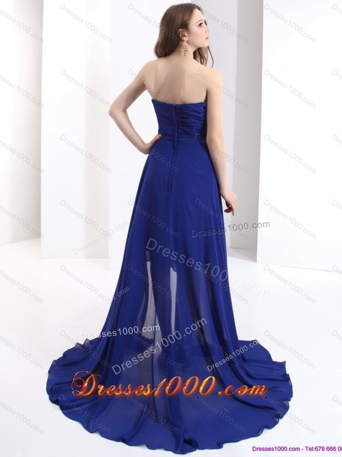 2015 Sweetheart Prom Dress with Beading and Brush Train
