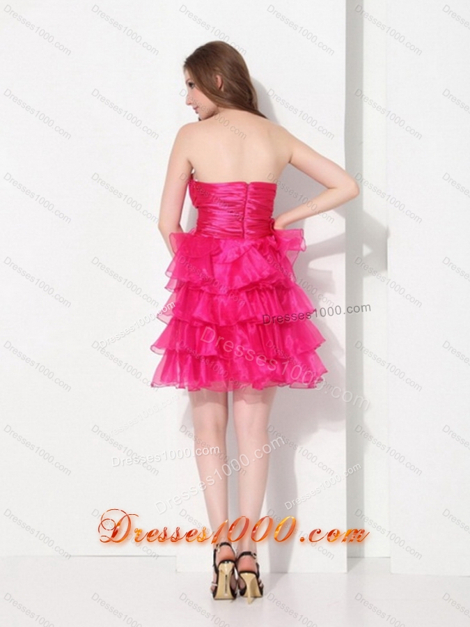 2015 Sweetheart Prom Dresses with Ruffled Layers and Beading