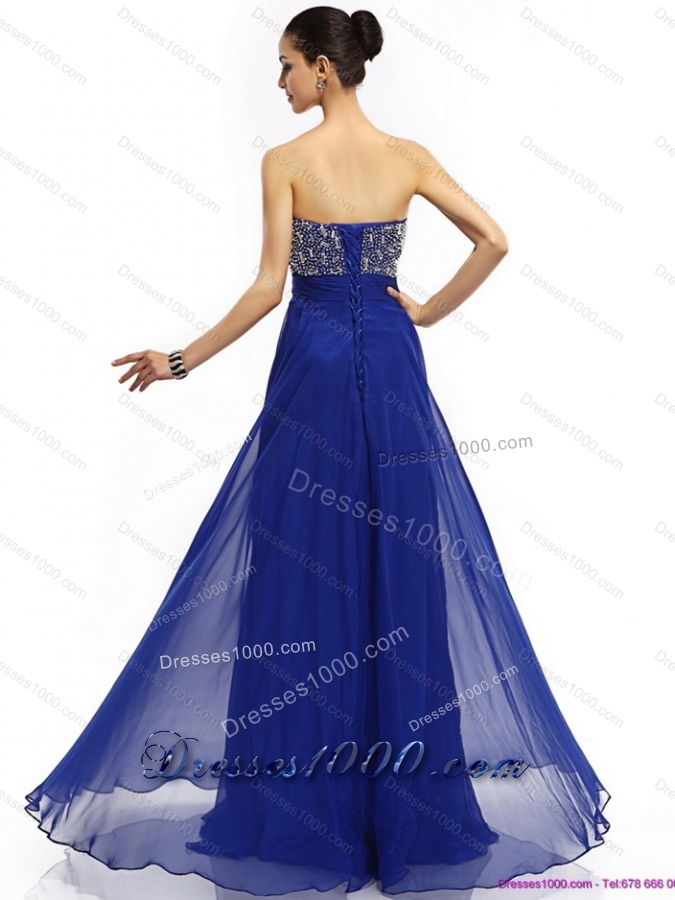 Elegant 2015 Sweetheart Prom Dress with Brush Train and Beading