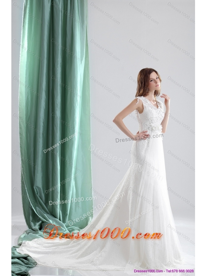 Perfect 2015 V Neck Wedding Dresses with Beading and and Ruching
