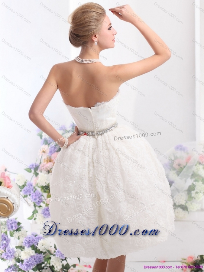 2015 Classical Strapless Wedding Dress with Knee Length
