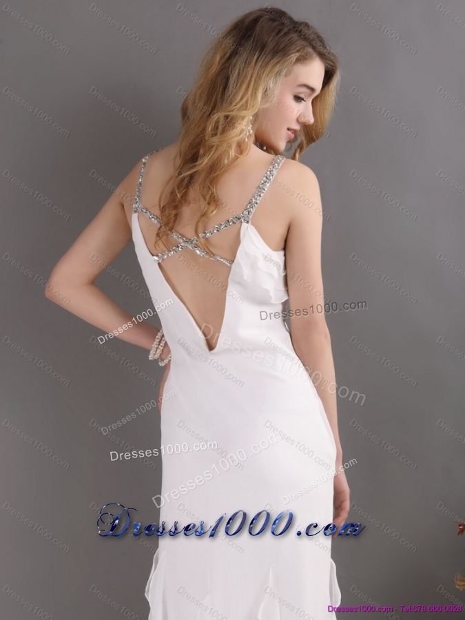 2015 New Style Empire Criss Cross Wedding Dress with Beading