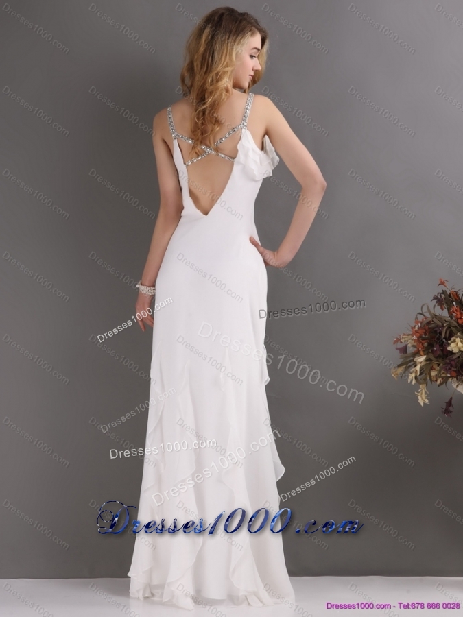 2015 New Style Empire Criss Cross Wedding Dress with Beading