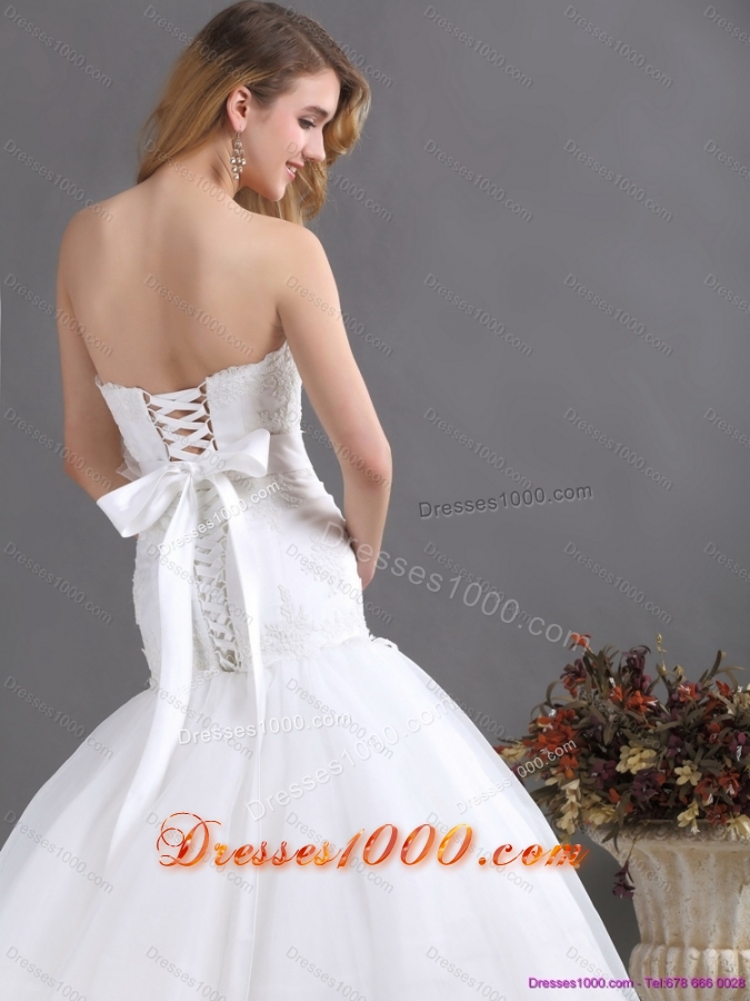 2015 New Style Sweetheart Wedding Dress with Brush Train