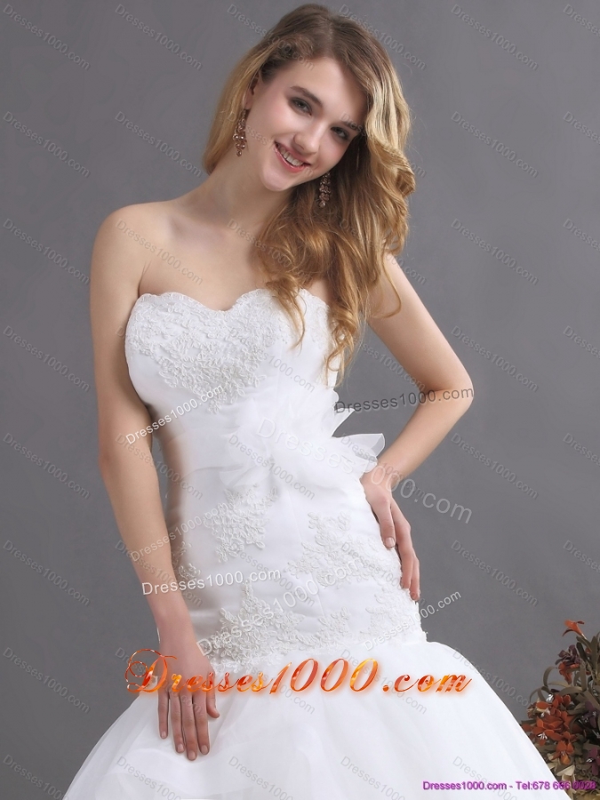 2015 New Style Sweetheart Wedding Dress with Brush Train