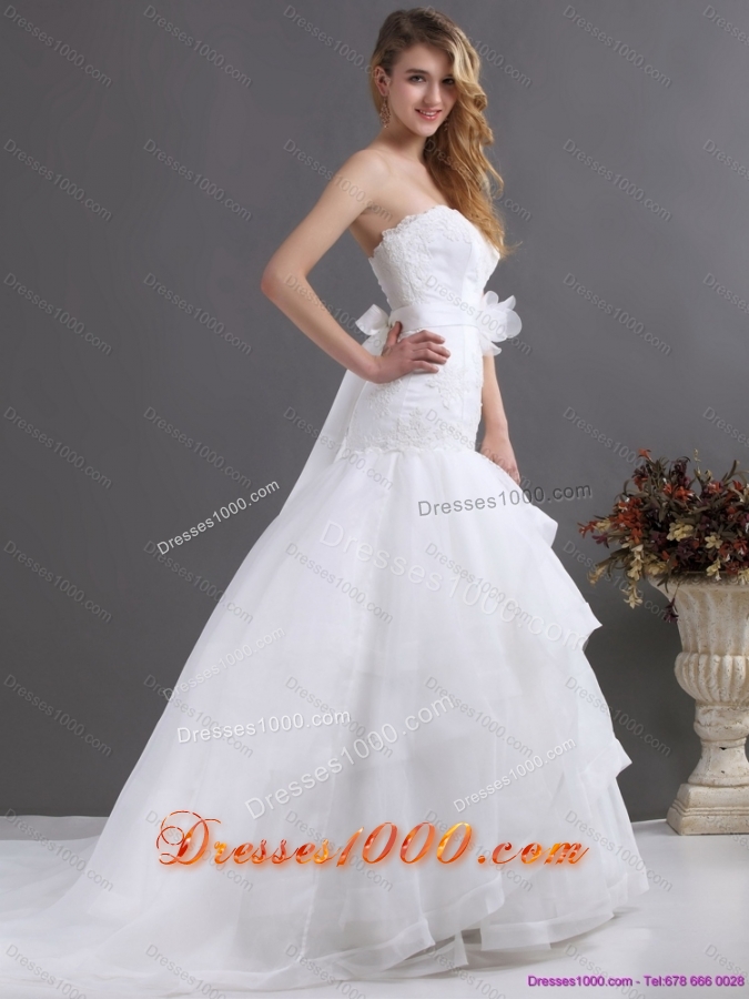 2015 New Style Sweetheart Wedding Dress with Brush Train