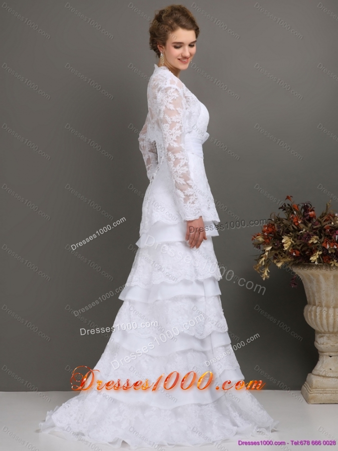 2015 New Style Sweetheart Wedding Dress with Lace and Bowknot