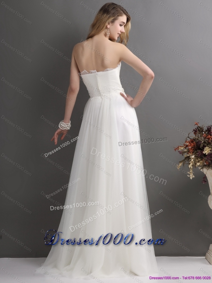2015 Perfect Strapless Wedding Dress with Beading and Appliques