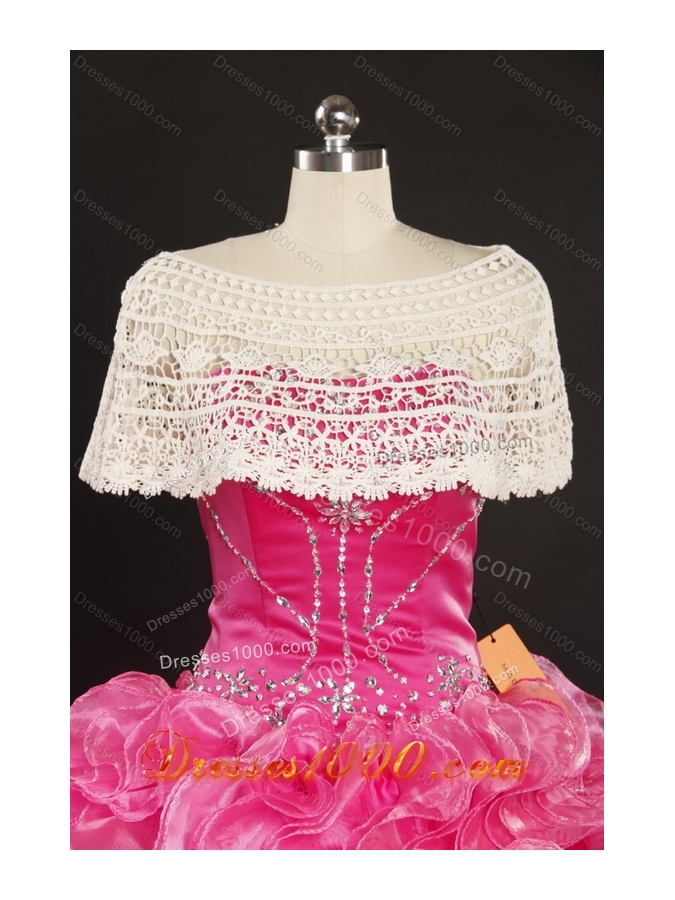 2015 Perfect Strapless Wedding Dress with Hand Made Flowers