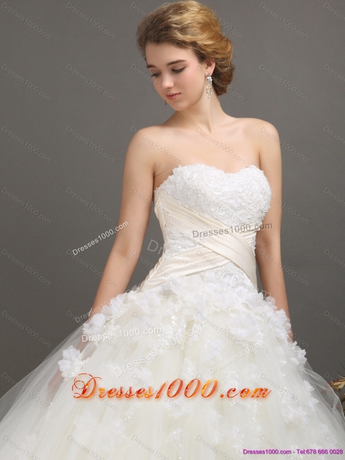 2015 Perfect Sweetheart Wedding Dress with Appliques