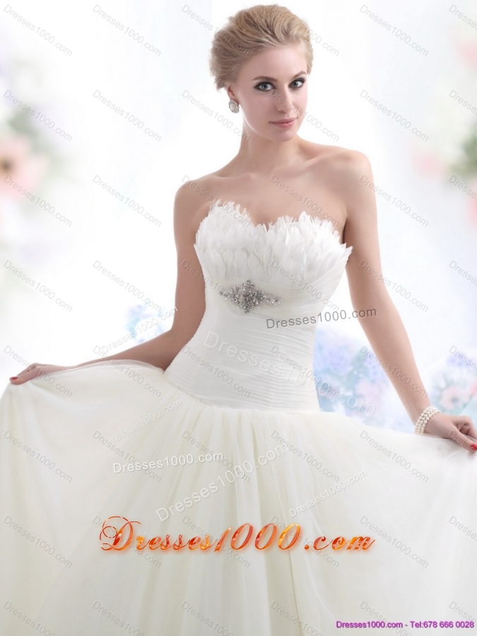 2015 Perfect Sweetheart Wedding Dress with Beading