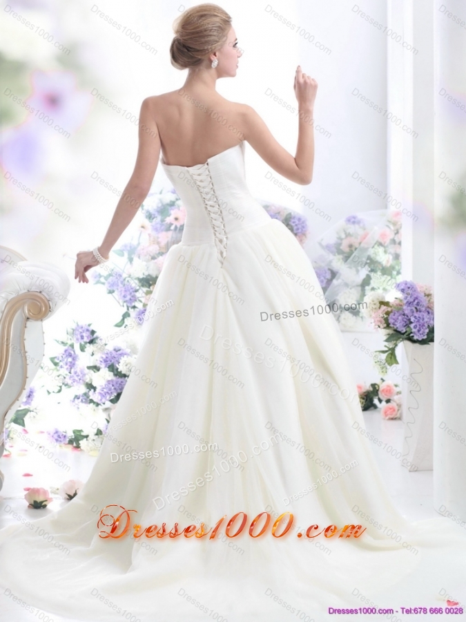 2015 Perfect Sweetheart Wedding Dress with Beading