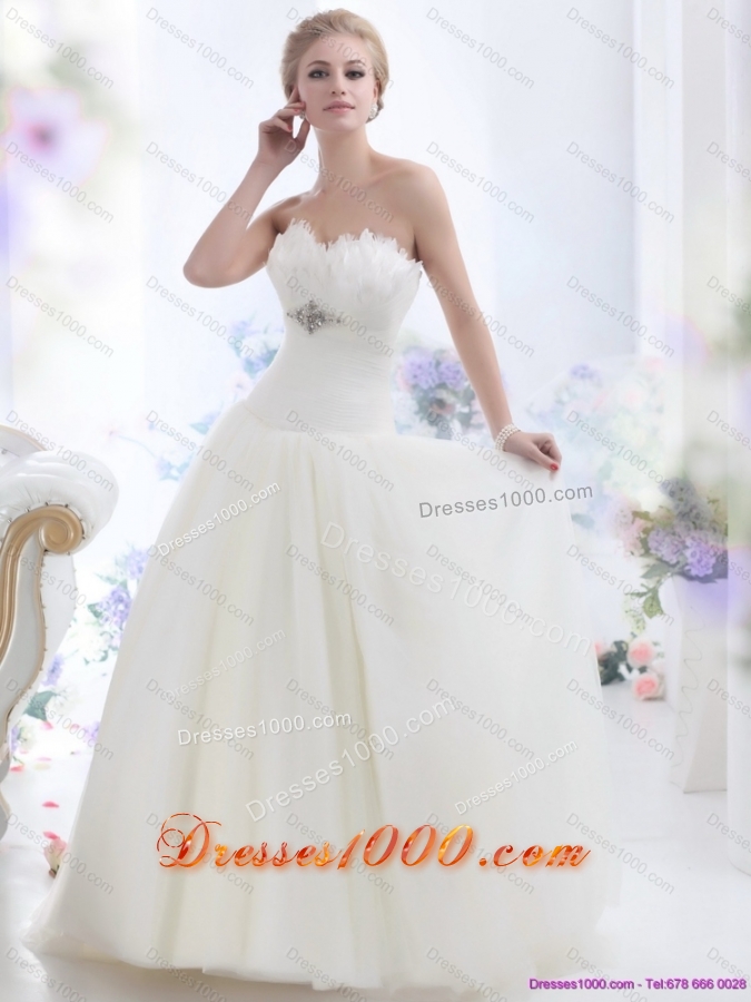 2015 Perfect Sweetheart Wedding Dress with Beading