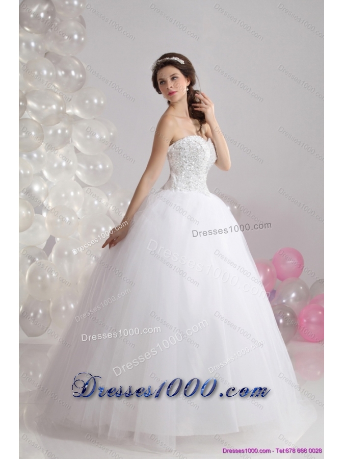 2015 Perfect Sweetheart Wedding Dress with Beading
