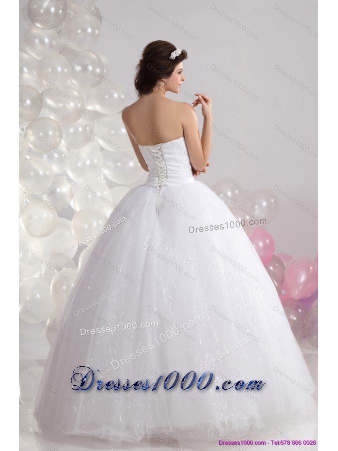 2015 Perfect Sweetheart Wedding Dress with Beading