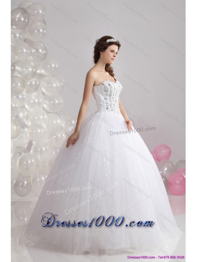2015 Perfect Sweetheart Wedding Dress with Beading