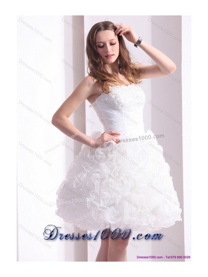 2015 Perfect Sweetheart Wedding Dress with Lace and Ruffles