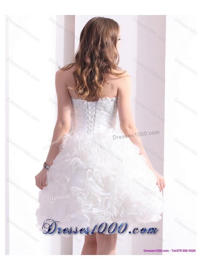 2015 Perfect Sweetheart Wedding Dress with Lace and Ruffles