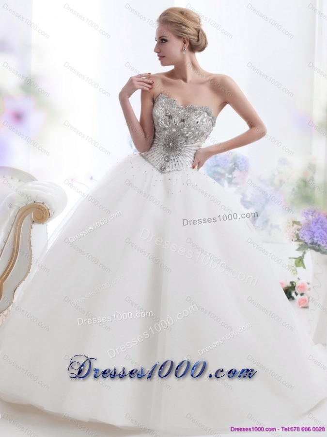 Perfect 2015 Beading and Appliques Wedding Dresses
