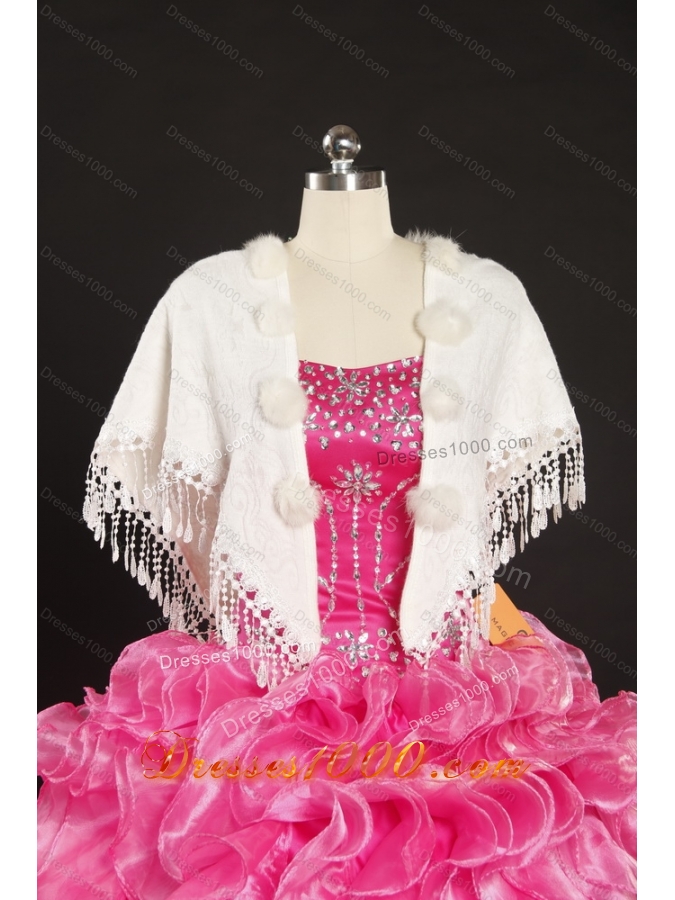 Perfect 2015 Strapless Wedding Dress with Beading and Ruching