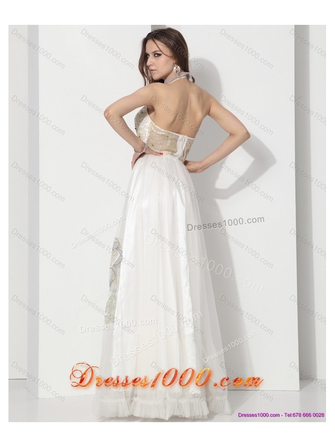 Perfect Halter Empire Wedding Dress with Appliques for 2015