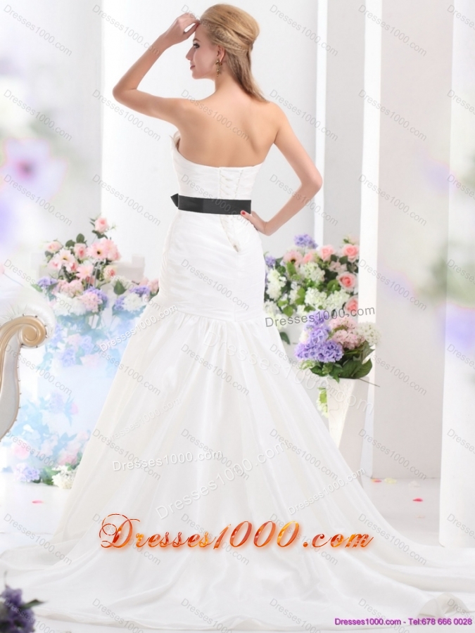 Perfect Sweetheart 2015 Wedding Dress with Ruching and Sash