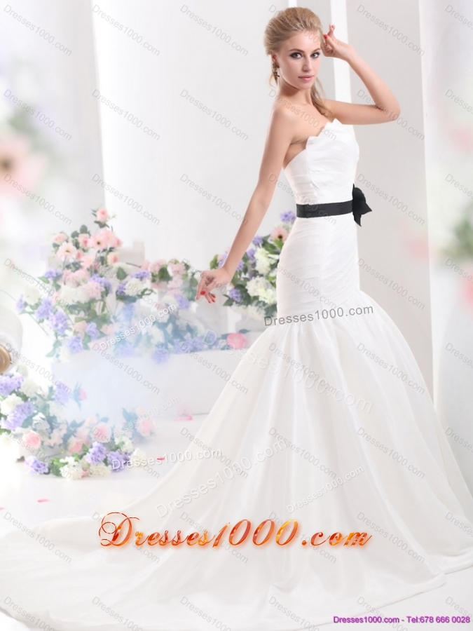 Perfect Sweetheart 2015 Wedding Dress with Ruching and Sash