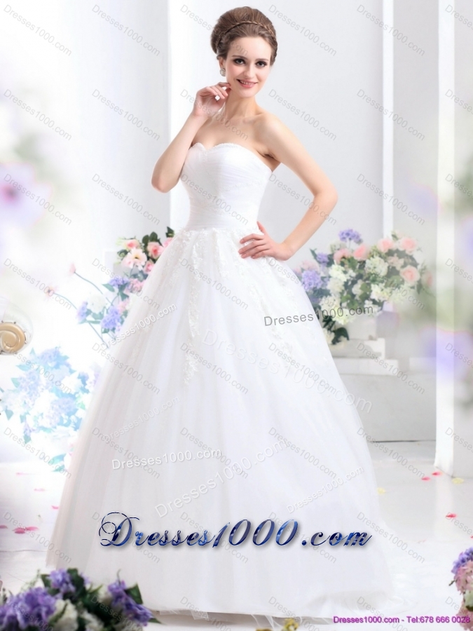 2015 New Style Sweetheart Wedding Dress with Lace