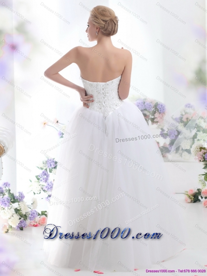 2015 Top Selling Sweetheart A Line Wedding Dress with Beading