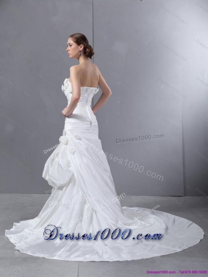 2015 Top Selling Sweetheart Wedding Dress with Court Train
