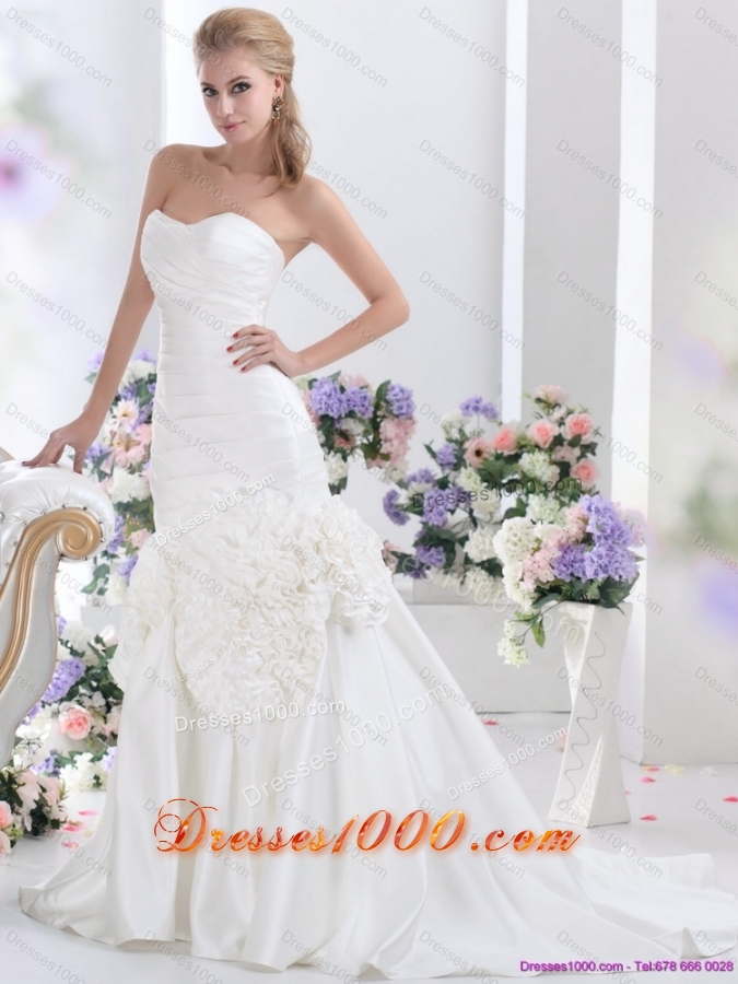 2015 Top Selling Sweetheart Wedding Dress with Ruching