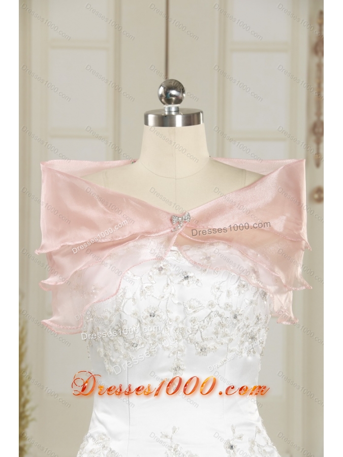 2015 Unique Sweetheart Wedding Dresses with Black Emboidery and Bowknot